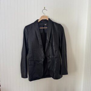Alice + Olivia Leather Blazer Coat Size 2 Like New
